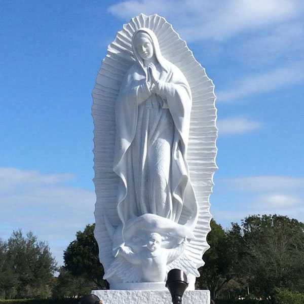 Life-Sized Catholic Statue of Our Lady of Guadalupe in Marble for Sale