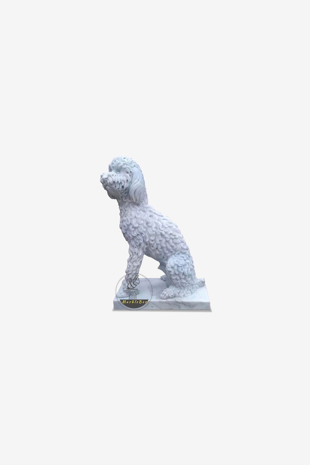 Life-sized Marble Dog Sculpture