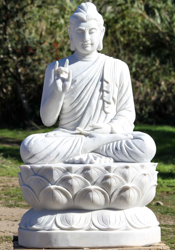 White Marble Buddha Figure